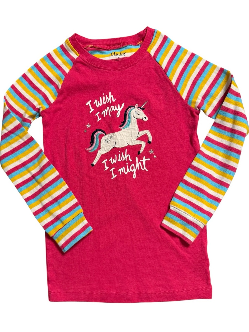 Hatley Unicorn Pajama Set Girls Size 10 Pink Rainbow Space Cotton PJs - Picture 2 of 11